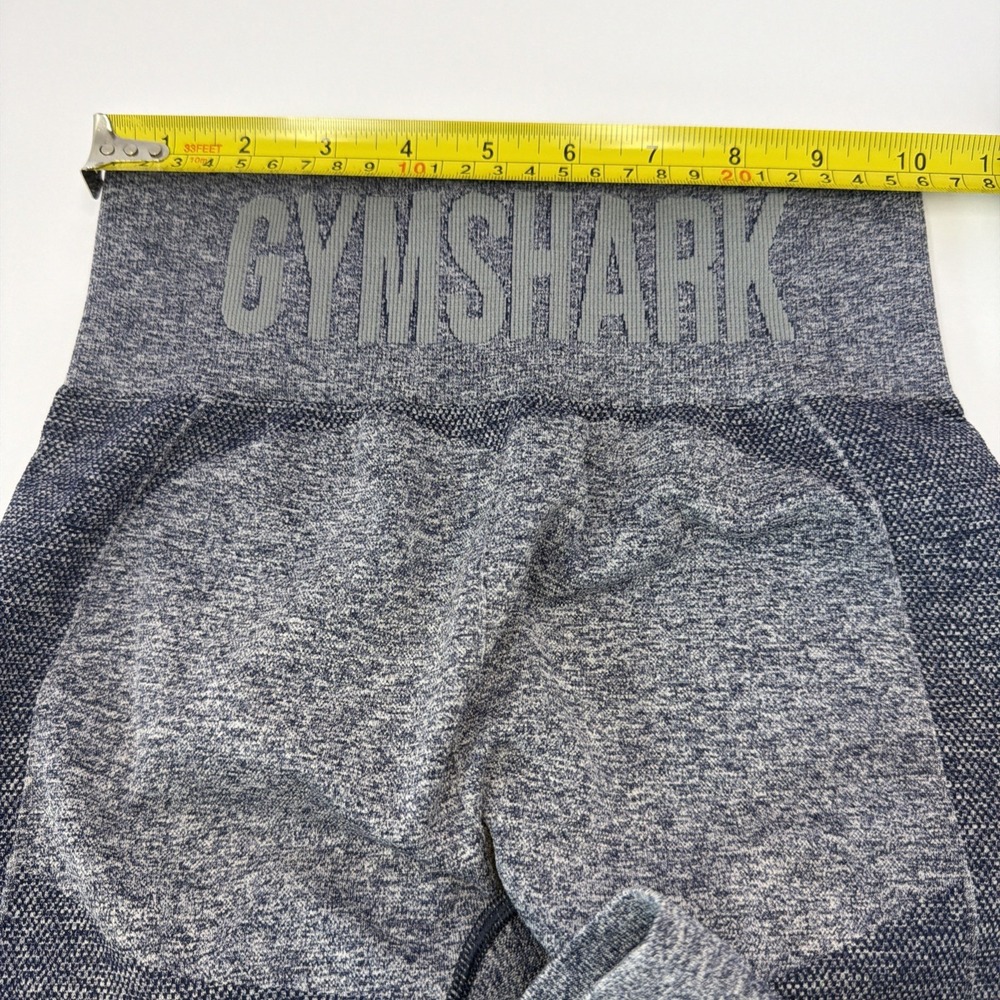 GYMSHARK‎ Women's High Waisted Flex Shorts Navy  and Gray Size Small Gym Workout - Picture 9 of 9